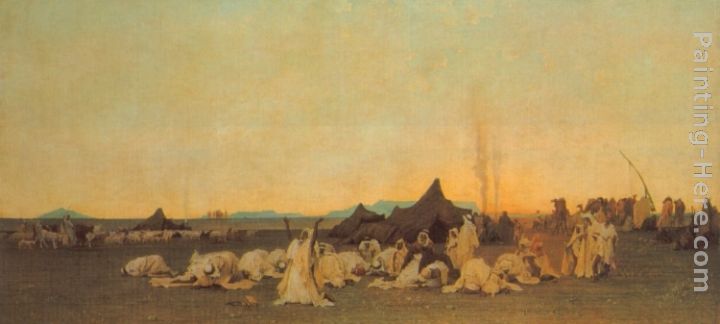 Evening Prayer in the Sahara painting - Gustave Achille Guillaumet Evening Prayer in the Sahara art painting